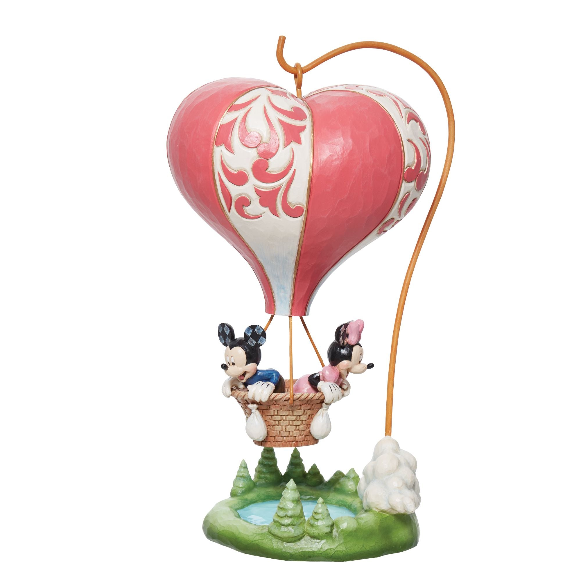 Love Takes Flight Mickey Minnie Mouse Heart Balloon Figurine