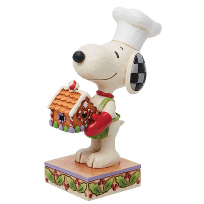 Christmas Creations (Snoopy Holding Gingerbread House Figurine) - Peanuts by JimShore - Jim Shore Designs UK