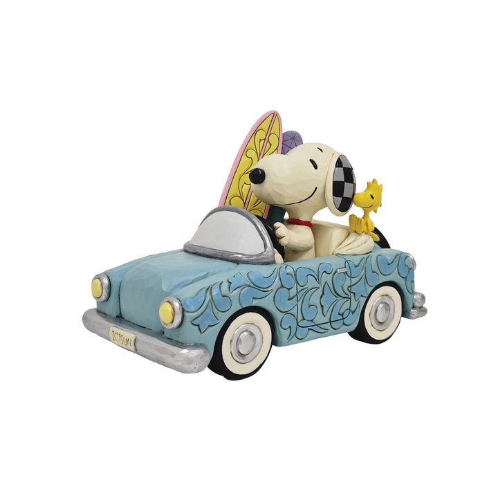 Sunny Drives and Surfing Waves (Snoopy Surfboard Car Figurine) - Peanuts by JimShore