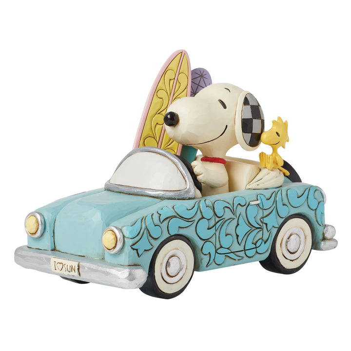 Sunny Drives and Surfing Waves (Snoopy Surfboard Car Figurine) - Peanuts by JimShore