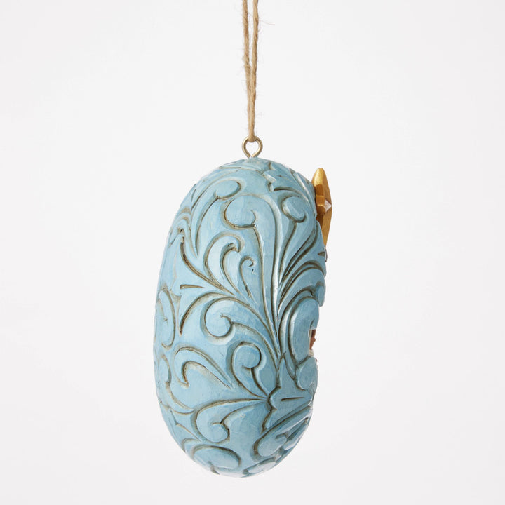 Blue and Gold Holy Family Hanging Ornament