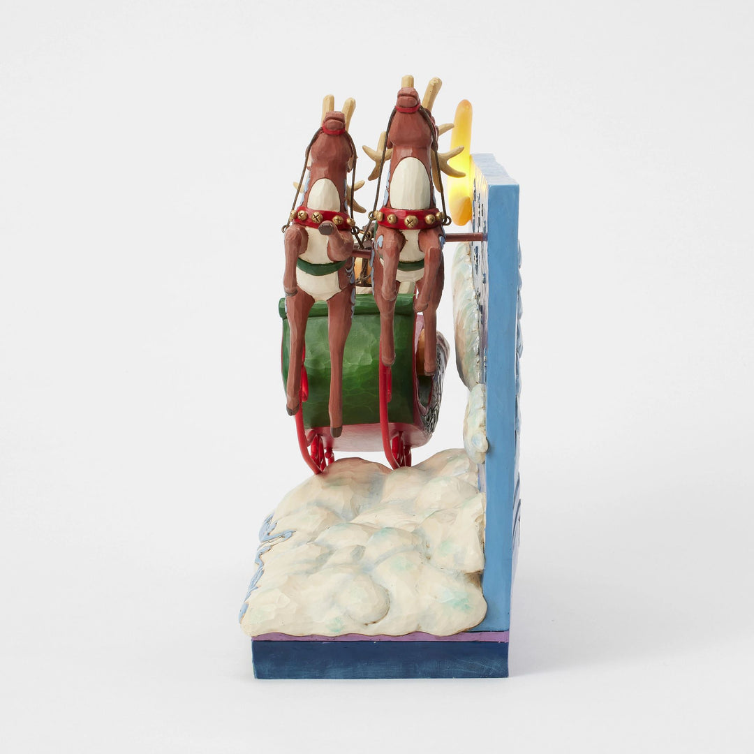 St. Nicholas is on His Way (Musical LED Santa Sleigh with Reindeer) - Heartwood Creek by Jim Shore
