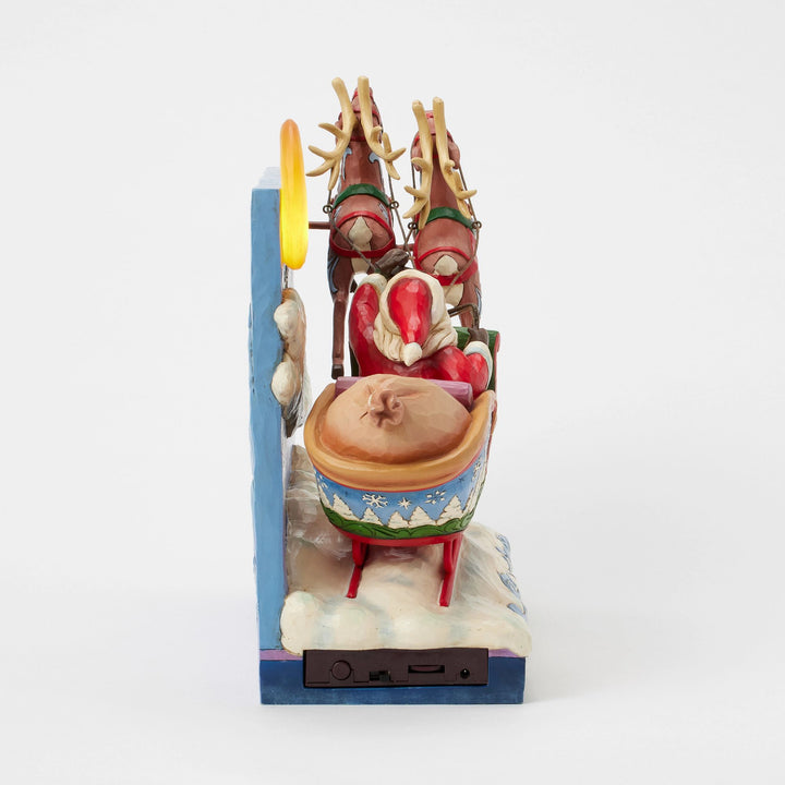 St. Nicholas is on His Way (Musical LED Santa Sleigh with Reindeer) - Heartwood Creek by Jim Shore