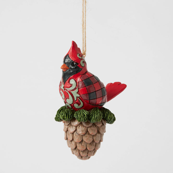 Cardinal on a Pinecone Hanging Ornament