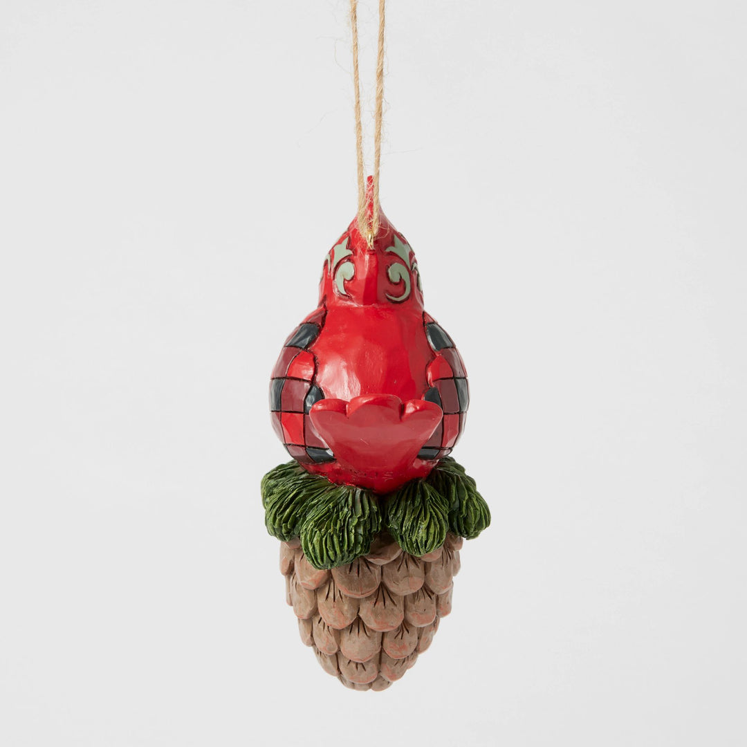 Cardinal on a Pinecone Hanging Ornament