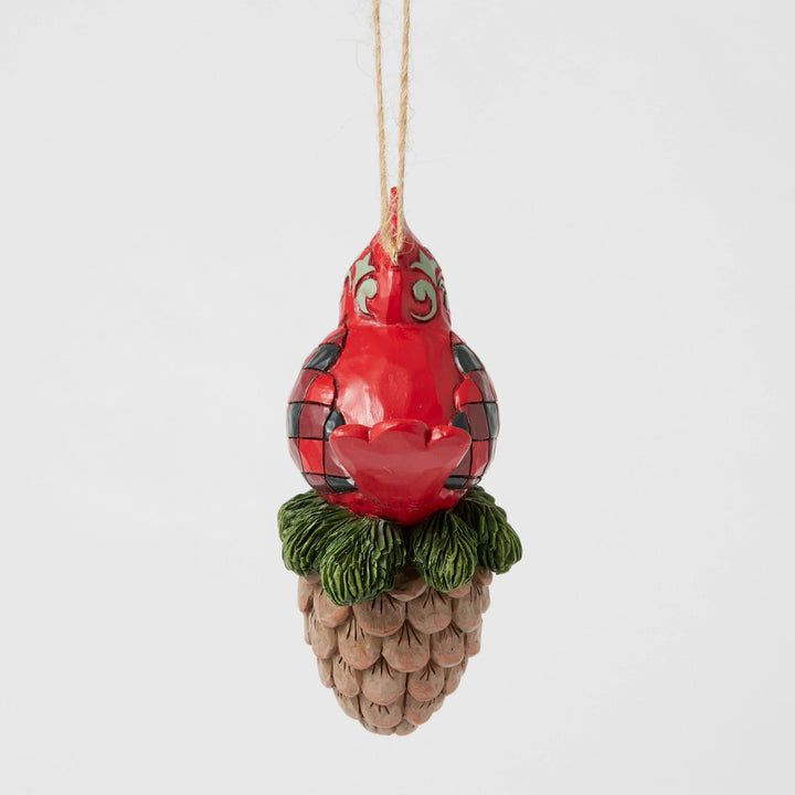 Cardinal on a Pinecone Hanging Ornament