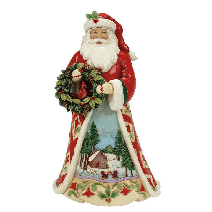 Christmas's Peaceful Retreat (Lodge Santa with Wreath & Scene) - Heartwood Creek by Jim Shore
