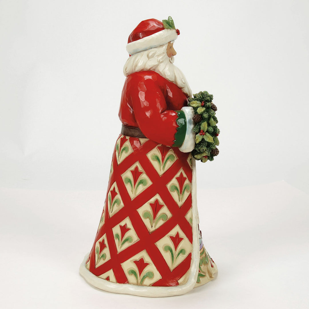 Christmas's Peaceful Retreat (Lodge Santa with Wreath & Scene) - Heartwood Creek by Jim Shore