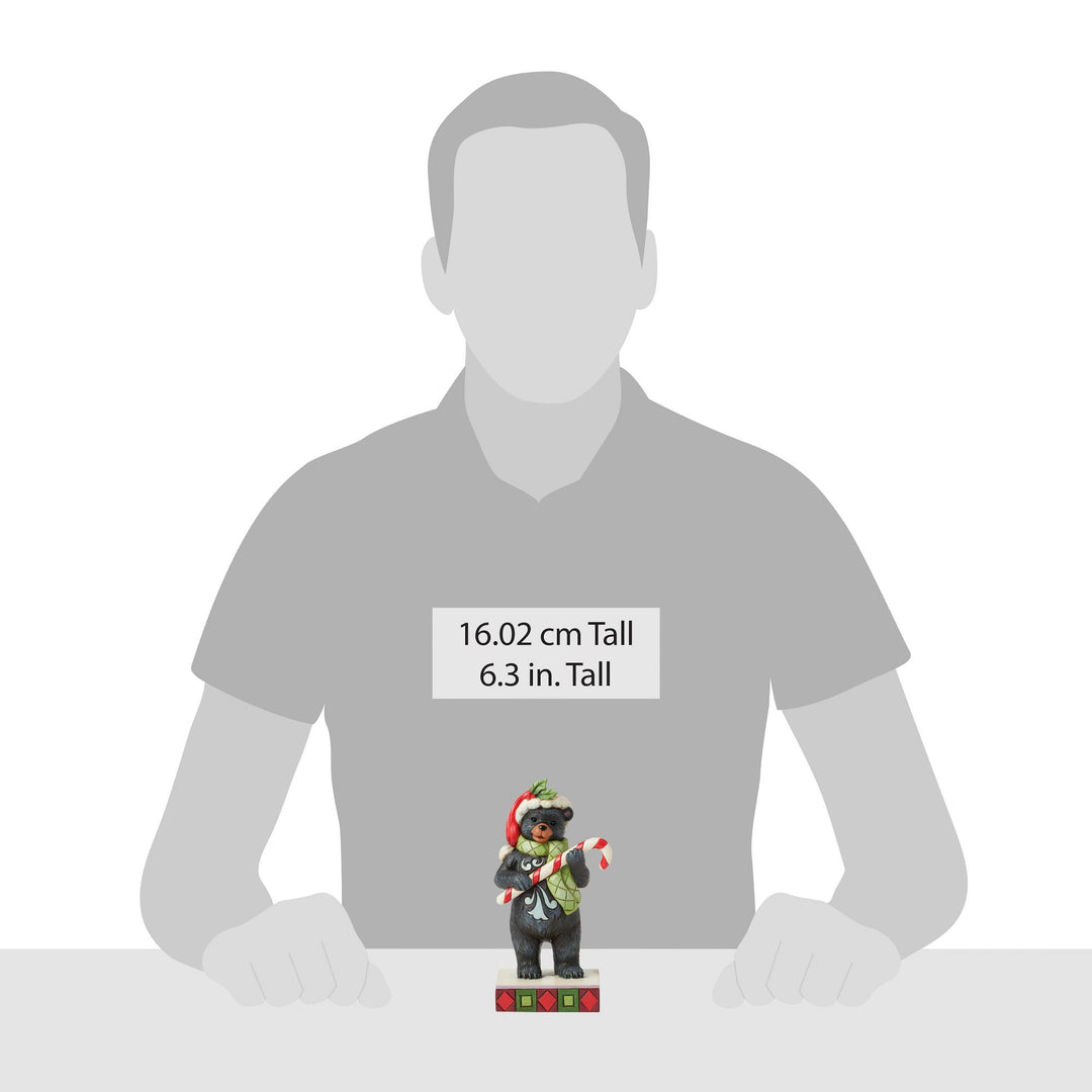 Beary Merry Christmas (Lodge Black Bear with Candy Cane) - Heartwood Creek by Jim Shore