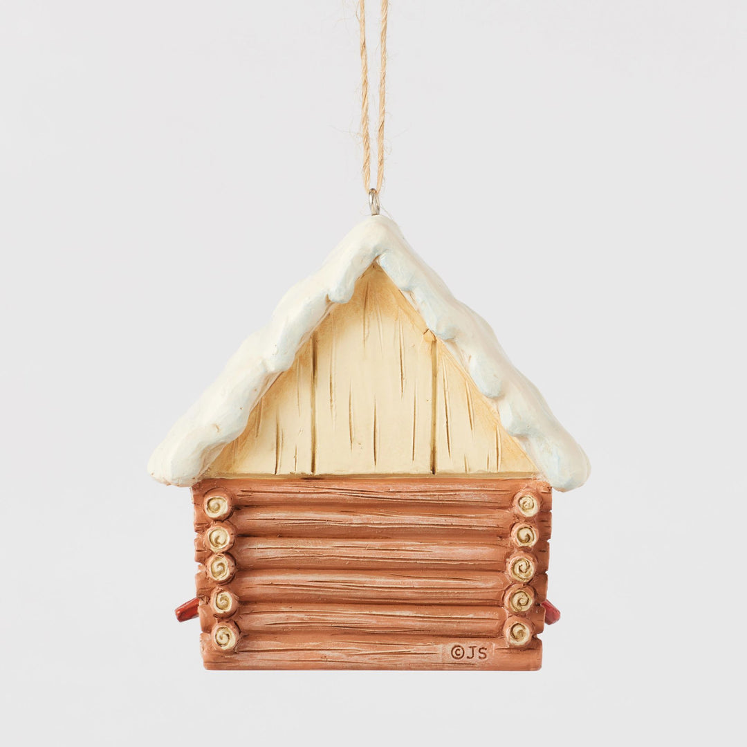 Log Cabin Bird House Hanging Ornament - Heartwood Creek by Jim Shore