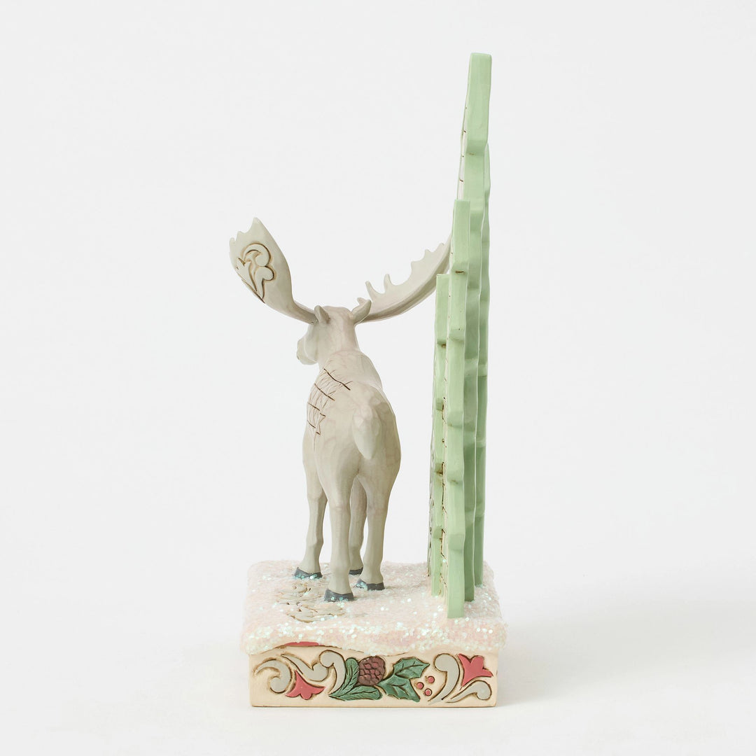 Frozen Forest (White Woodland Moose with Layered Trees) - Heartwood Creek by Jim Shore