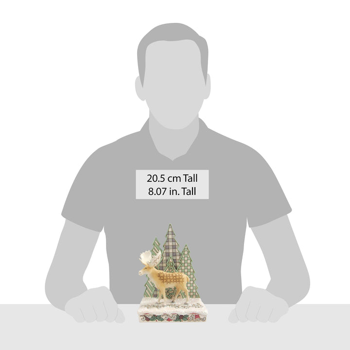 Frozen Forest (White Woodland Moose with Layered Trees) - Heartwood Creek by Jim Shore