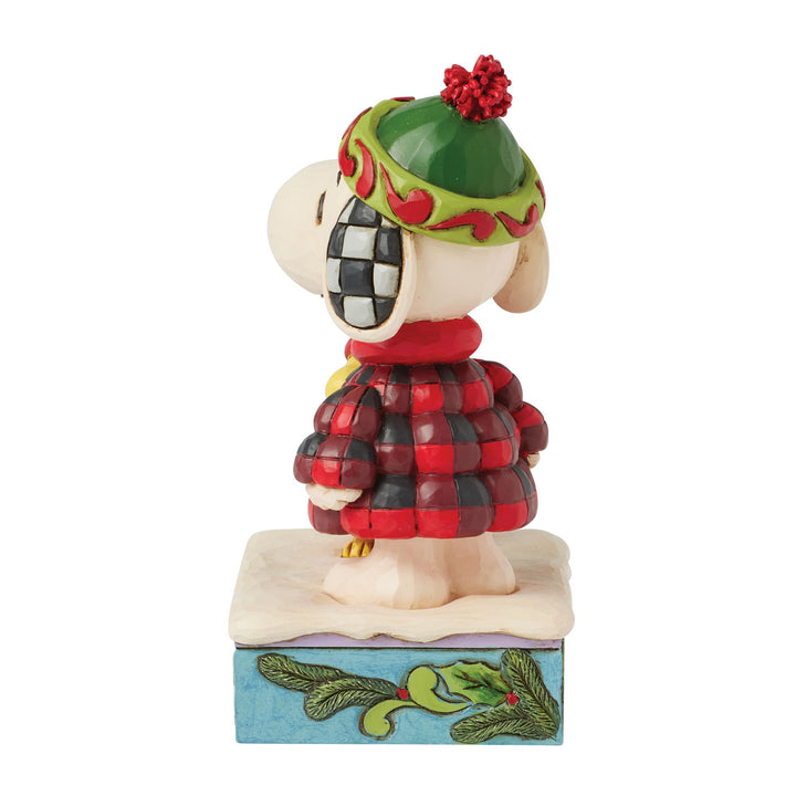 Cozy Companies (Snoopy & Woodstock in Plaid Puffer Jackets) - Peanuts by Jim Shore