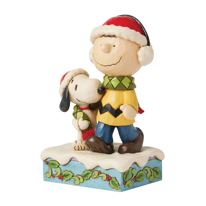 Bundled in Friendship (Charlie Brown & Snoopy Wrapped in Scarf) - Peanuts by Jim Shore