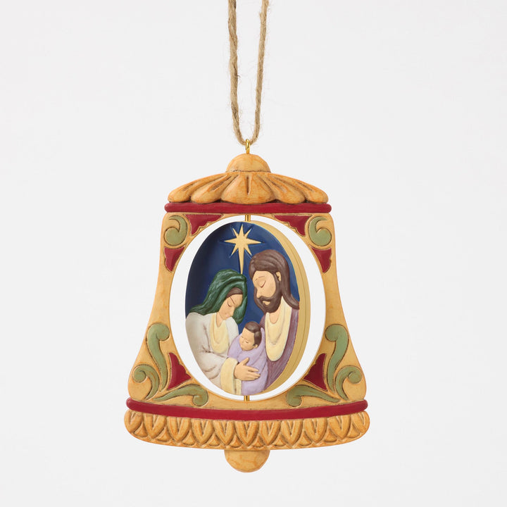 Rotating Holy Family in Bell Hanging Ornament