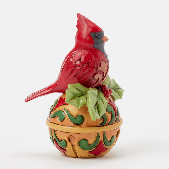 Cardinal on a Jingle Bell Mini Figurine