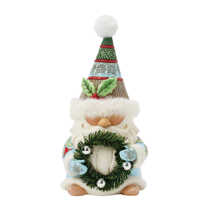 Wreathed in Holiday Joy (Gnome with Wreath & Fur Trimmed Hat)