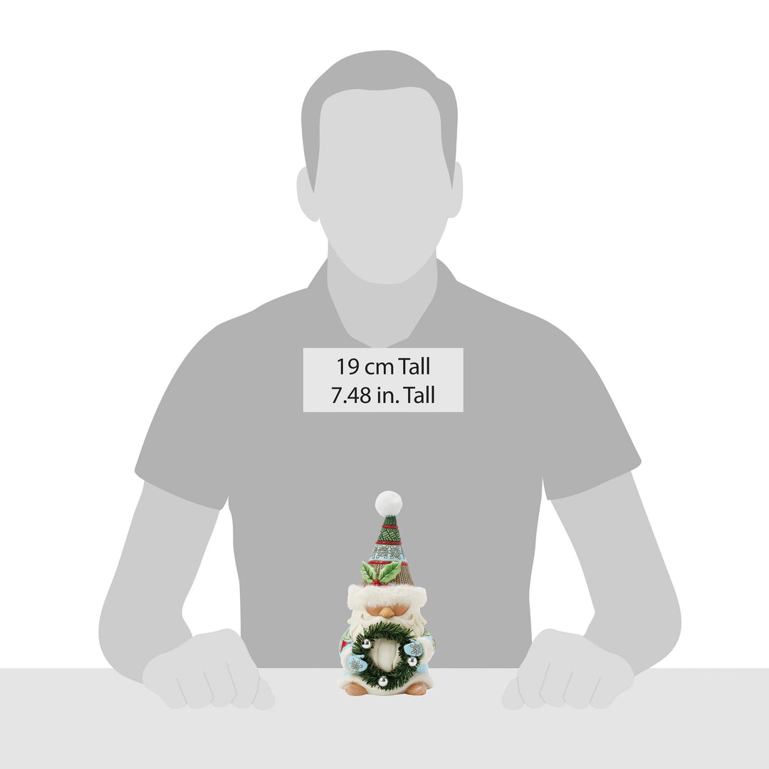 Wreathed in Holiday Joy (Gnome with Wreath & Fur Trimmed Hat)