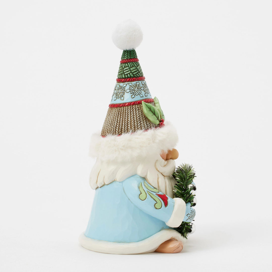 Wreathed in Holiday Joy (Gnome with Wreath & Fur Trimmed Hat)