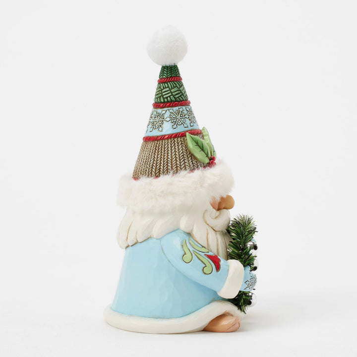 Wreathed in Holiday Joy (Gnome with Wreath & Fur Trimmed Hat)