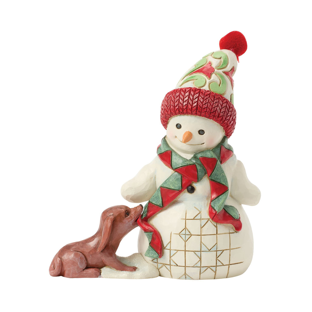 Up to Snow Good (Snowman with Dog & Scarf Pint Figurine)