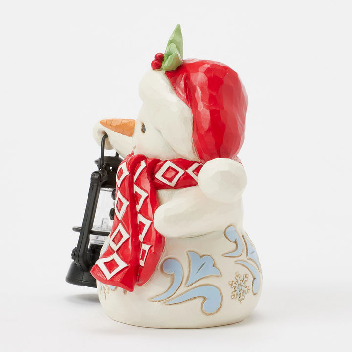 Twinkle Bright (Snowman with Oversized Lantern Pint Figurine)