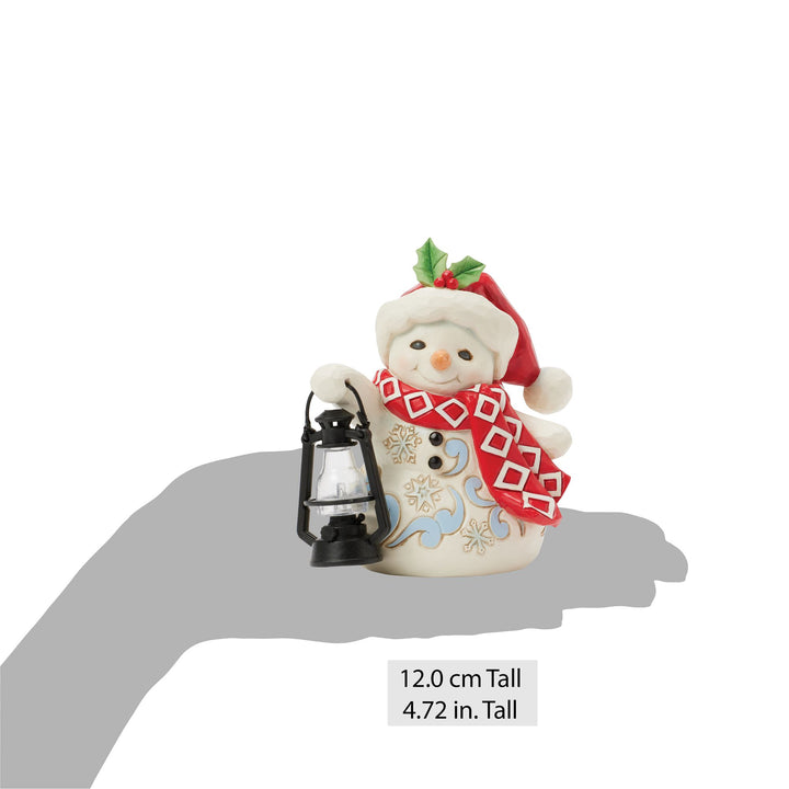 Twinkle Bright (Snowman with Oversized Lantern Pint Figurine)