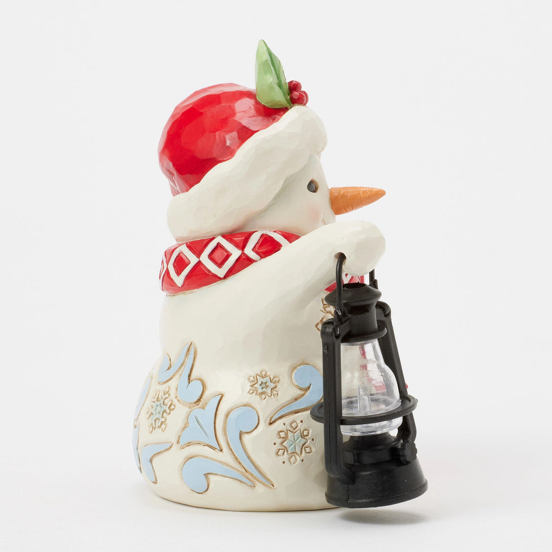 Twinkle Bright (Snowman with Oversized Lantern Pint Figurine)