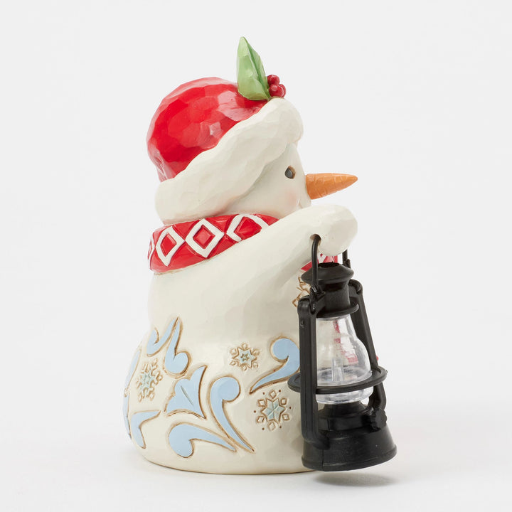 Twinkle Bright (Snowman with Oversized Lantern Pint Figurine)