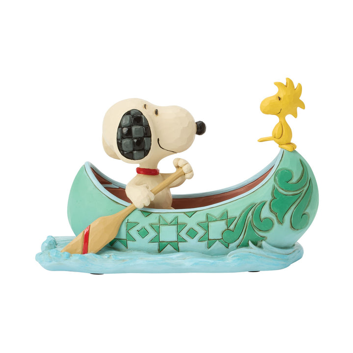Snoopy and Woodstock in a Canoe