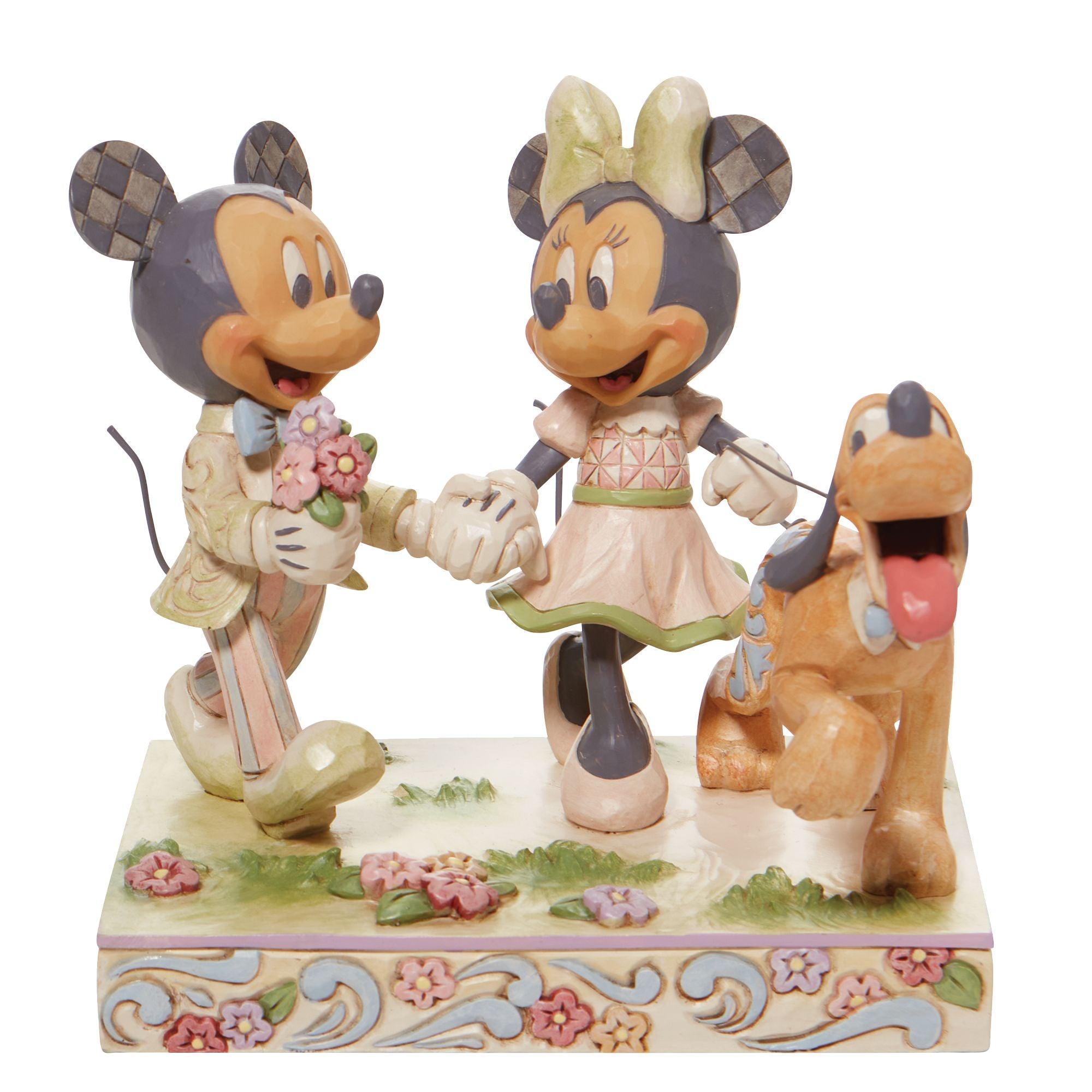 Spring Mickey, Minnie and Pluto Figurine - Disney Traditions by