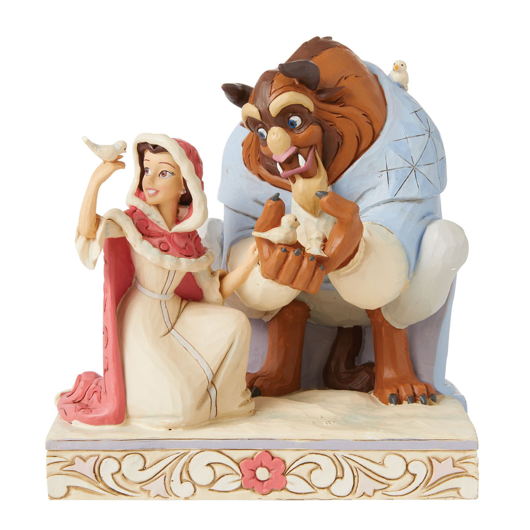 Something There (Belle & Beast White Woodland) - Disney Traditions by Jim Shore