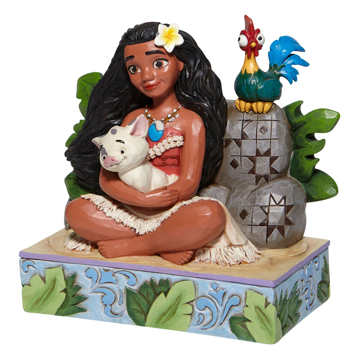 Welcome to Motunui- Moana with Pua and Hei Hei Figurine- Disney Traditions by Jim Shore