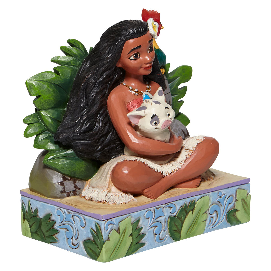 Welcome to Motunui- Moana with Pua and Hei Hei Figurine- Disney Traditions by Jim Shore