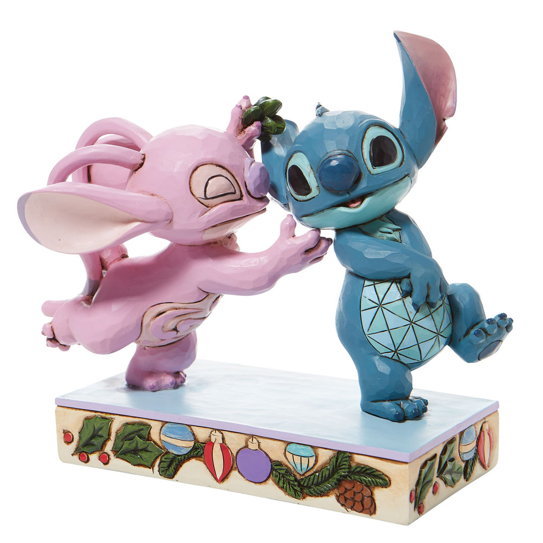 Stitch and Angel with Mistletoe Figurine - Disney Traditions by Jim Shore