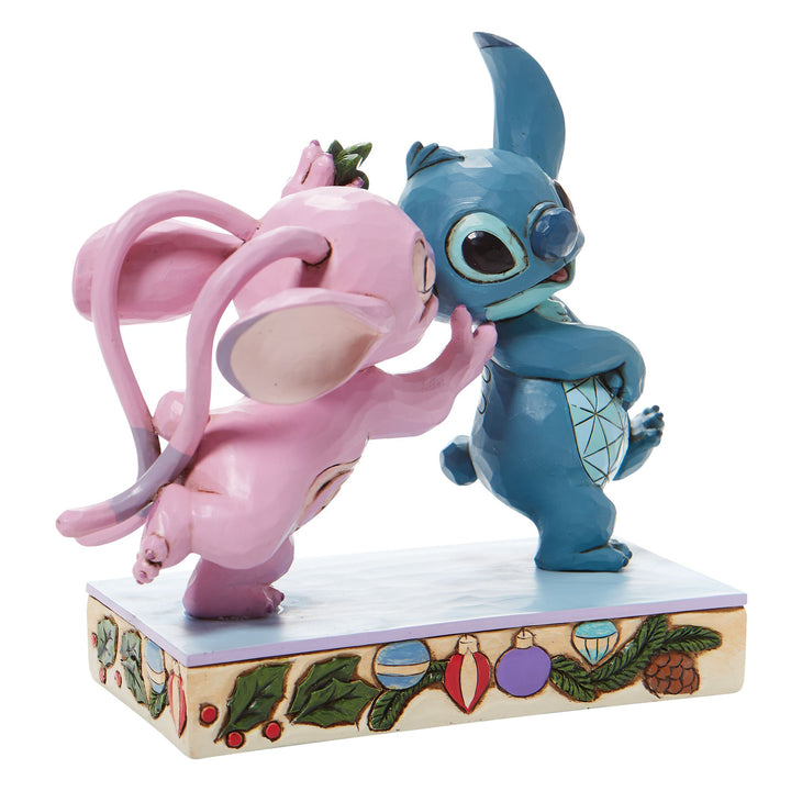 Stitch and Angel with Mistletoe Figurine - Disney Traditions by Jim Shore