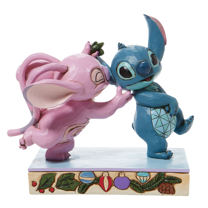 Stitch and Angel with Mistletoe Figurine - Disney Traditions by Jim Shore