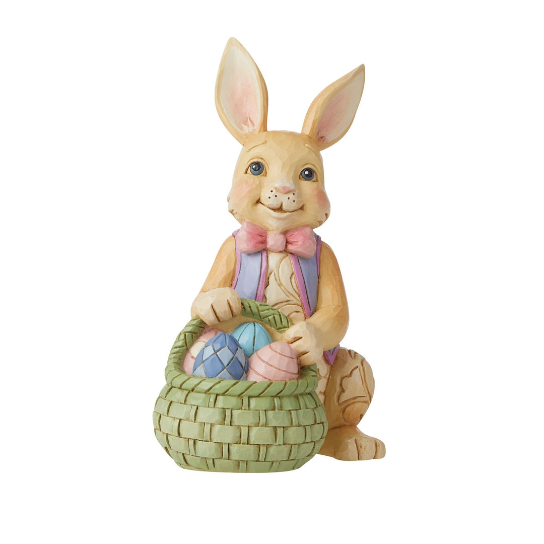 Bunny With Easter Basket Mini Figurine - Heartwood Creek by Jim Shore