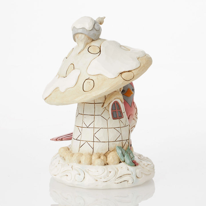 Woodland Mushroom House with Cardinal Figurine - Heartwood Creek by Jim Shore