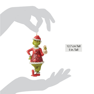 Grinch with Bag of Coal Hanging Ornament - The Grinch by Jim Shore - Jim Shore Designs UK