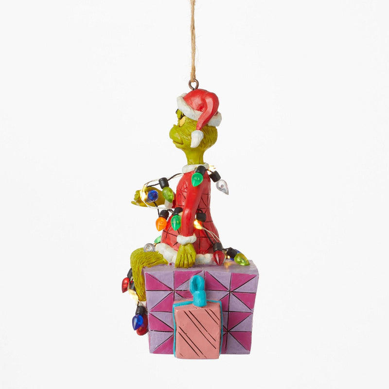 The Grinch Wrapped in Lights Hanging Ornament - The Grinch by Jim Shore - Jim Shore Designs UK