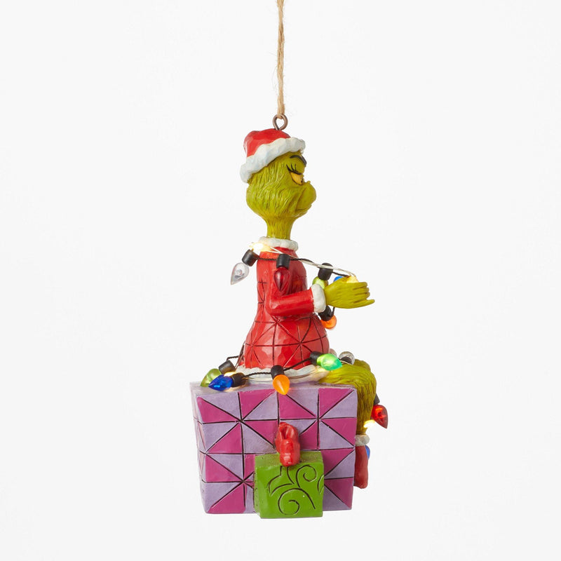 The Grinch Wrapped in Lights Hanging Ornament - The Grinch by Jim Shore - Jim Shore Designs UK