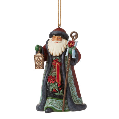 Holiday Manor Santa with Lantern Hanging Ornament - Heartwood Creek by Jim Shore