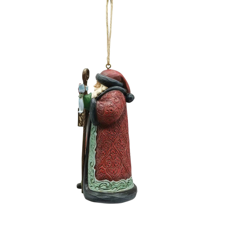 Holiday Manor Santa with Lantern Hanging Ornament - Heartwood Creek by Jim Shore