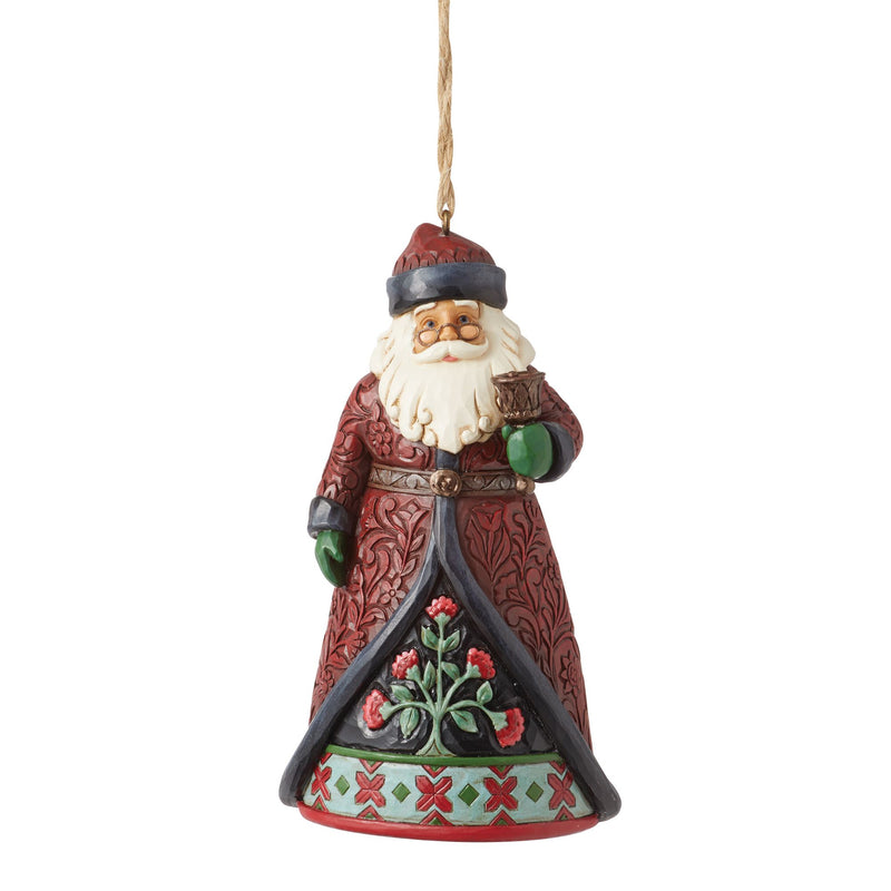 Holiday Manor Santa with Bell Hanging Ornament - Heartwood Creek by Jim Shore