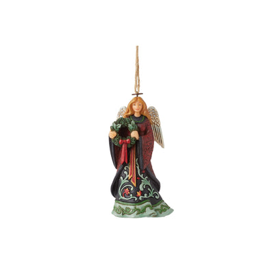 Holiday Manor Christmas Angel with Wreath Hanging Ornament - Heartwood Creek byJim Shore - Jim Shore Designs UK
