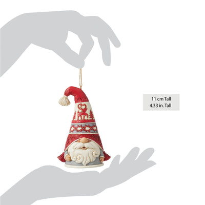 Nordic Noel Gnome Reindeer Hat Hanging Ornament - Heartwood Creek by Jim Shore - Jim Shore Designs UK