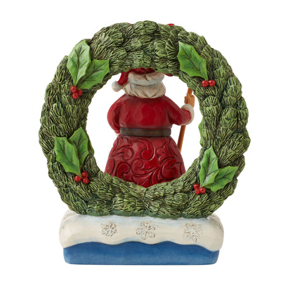 Santa in Wreath Figurine - Heartwood Creek by Jim Shore