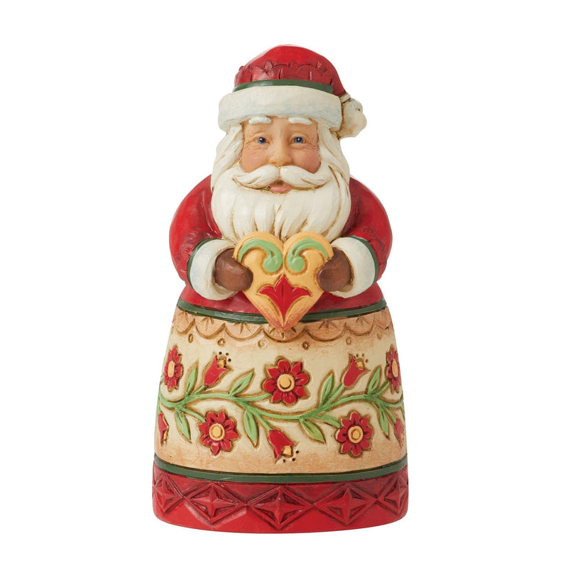 Santa with Heart Mini Figurine - Heartwood Creek by Jim Shore - Jim Shore Designs UK