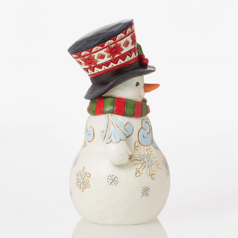 Pint Sized Snowman with Large Hat Figurine - Heartwood Creek by Jim Shore